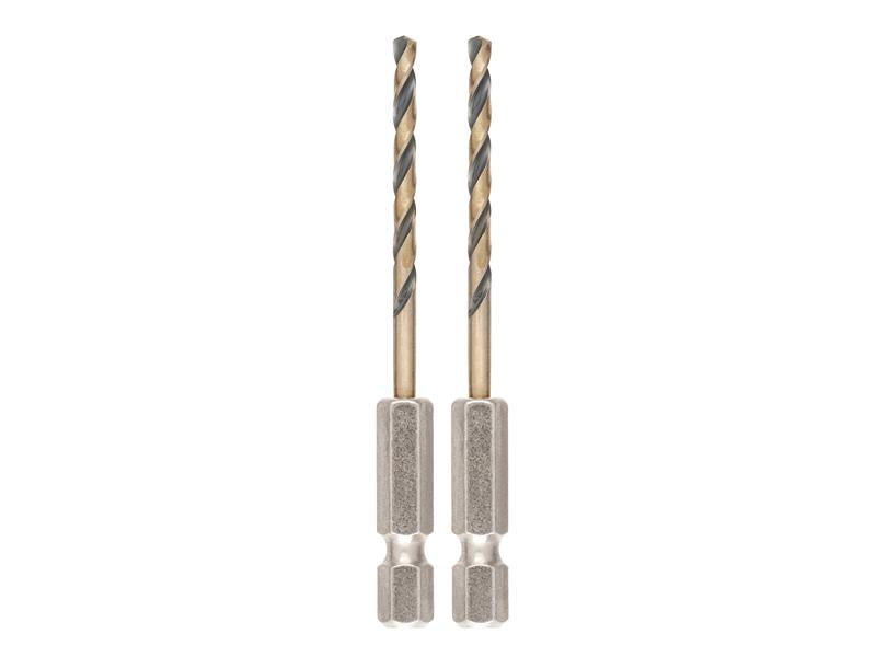 DEWALT BLACK&GOLD 1/4" Hex Shank HSS-G Drill Bits (2) 3.0mm DEWDT20602QZ