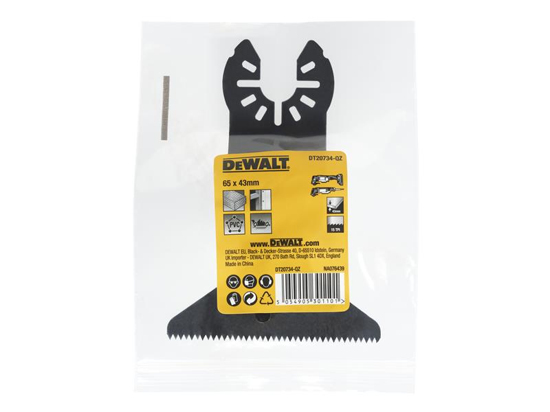 DEWALT Fastcut Wide Wood Multi Tool Blade 65 x 43mm DT20734