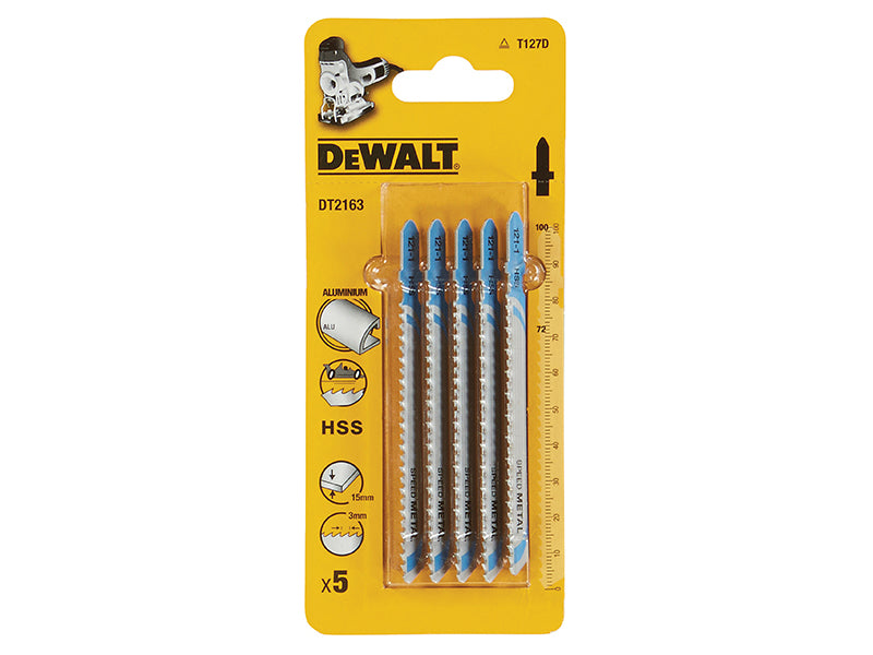 DEWALT HSS Metal Cutting Jigsaw Blades Pack of 5 T127D DEWDT2163QZ