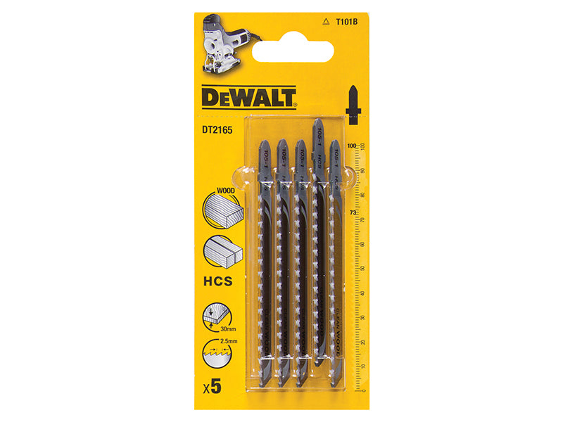 DEWALT HCS Wood Jigsaw Blades Pack of 5 T101B DEWDT2165QZ