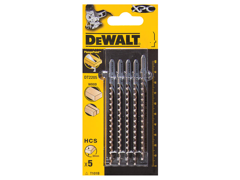DEWALT XPC HCS Wood Jigsaw Blades Pack of 5 T101B DEWDT2205QZ