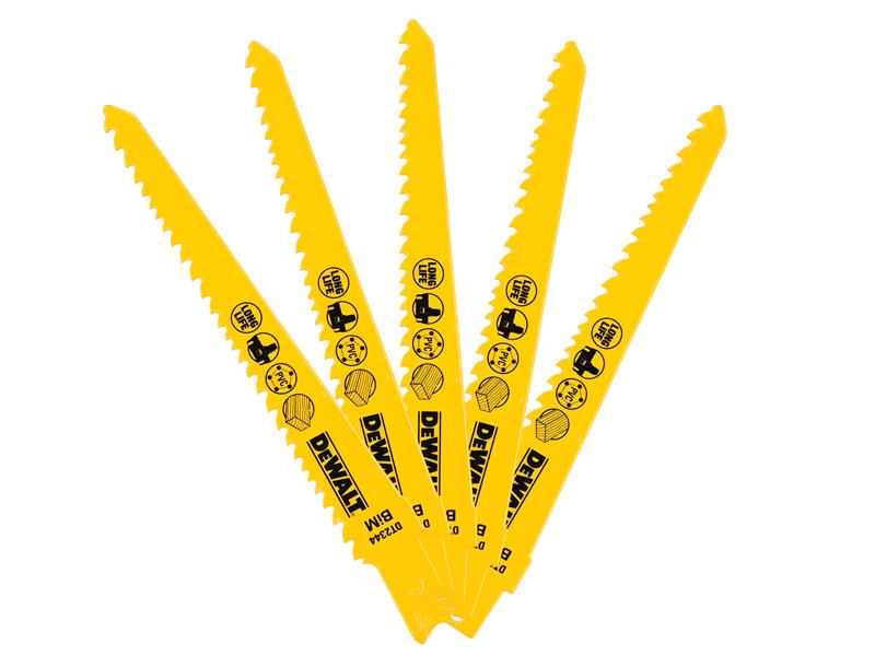DEWALT Bi-Metal Reciprocating Blade for Wood Cordless 152mm Pack of 5 DEWDT2344QZ