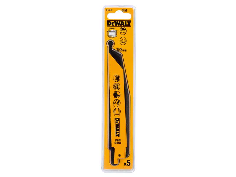 DEWALT Bi-Metal Reciprocating Blade for Metal Cordless 152mm x 18 TPI (Pack 5) DEWDT2346QZ