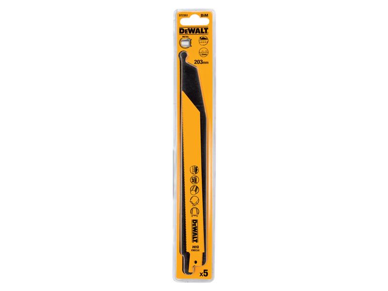 DEWALT Bi-Metal Reciprocating Blade for Metal 203mm x 14 TPI (Pack 5) DEWDT2353QZ