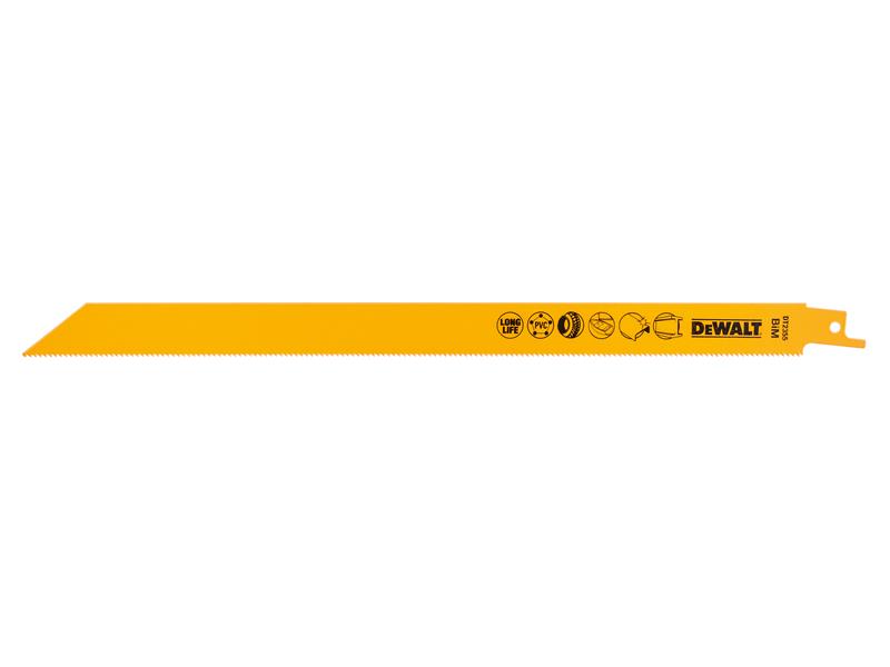 DEWALT Bi-Metal Reciprocating Blade for Metal Rubber & Fibreglass 305mm (Pack 5) DEWDT2355QZ