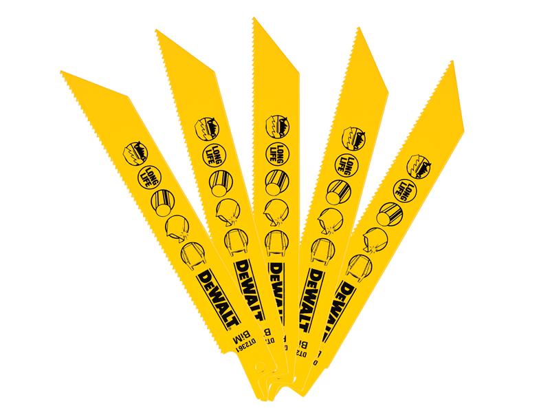 DEWALT Bi-Metal Reciprocating Blade for Metal 152mm x 14 TPI (Pack 5) DEWDT2361QZ