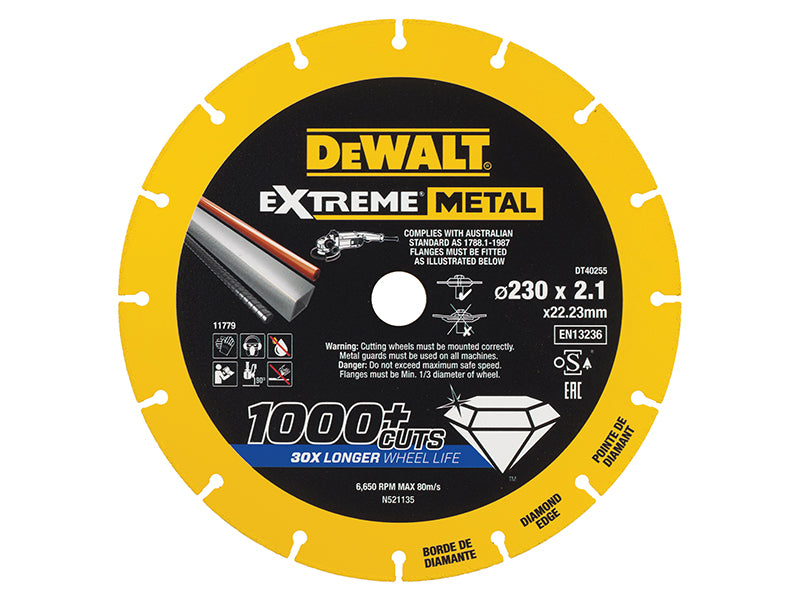 DEWALT Extreme Metal Cut Off Saw Blade 230 x 22.23 x 2.10mm DEWDT40255QZ
