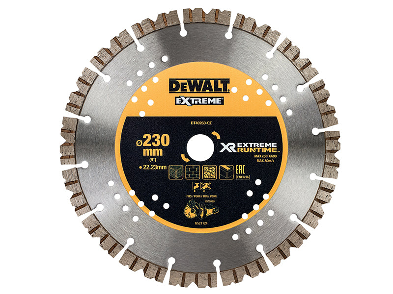 DEWALT Extreme Diamond Cutting Blade 230 x 22.23mm DEWDT40260QZ