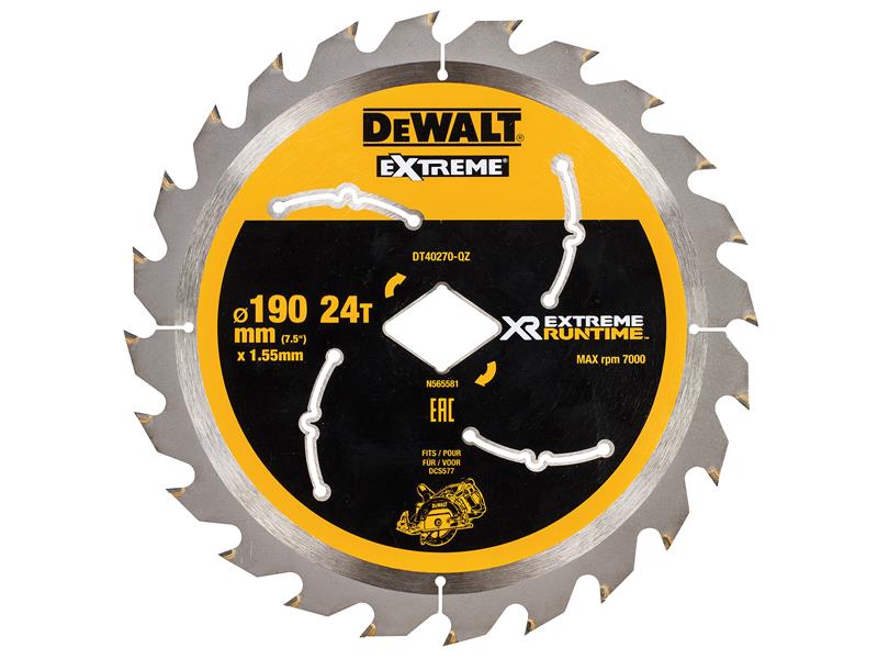 DEWALT Extreme Runtime FlexVolt Circular Saw Blade 190mm x Diamond x 24T DEWDT40270QZ