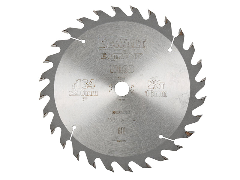 DEWALT Series 40 Circular Saw Blade 184 x 16mm x 28T ATB DEWDT4031QZ