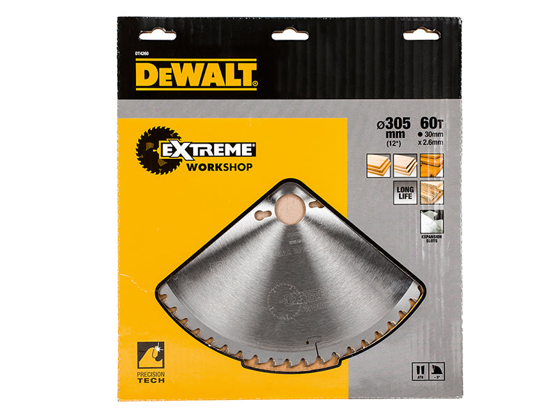 DEWALT Series 40 Circular Saw Blade 305 x 30mm x 60T ATB/Neg DEWDT4260QZ