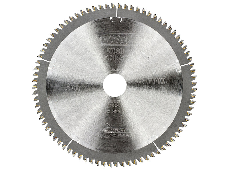 DEWALT Series 40 Circular Saw Blade 216 x 30mm x 80T TCG/Neg DEWDT4286QZ