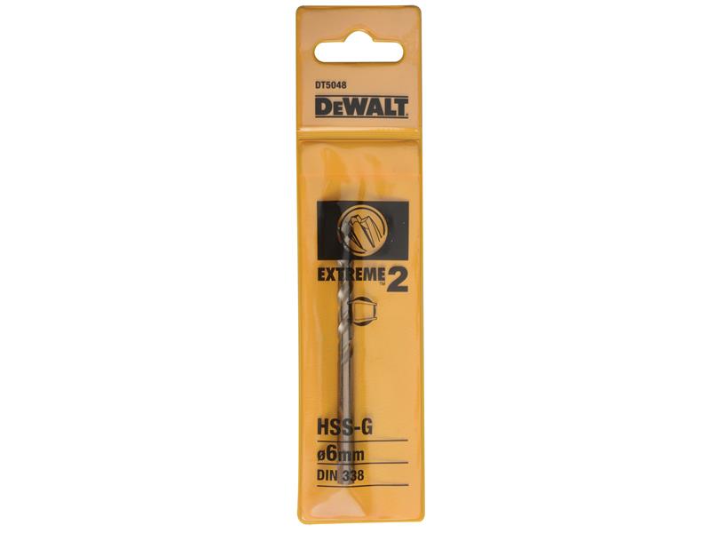 DEWALT Extreme 2 Metal Drill Bit 6.0mm OL:93mm WL:57mm DEWDT5048QZ