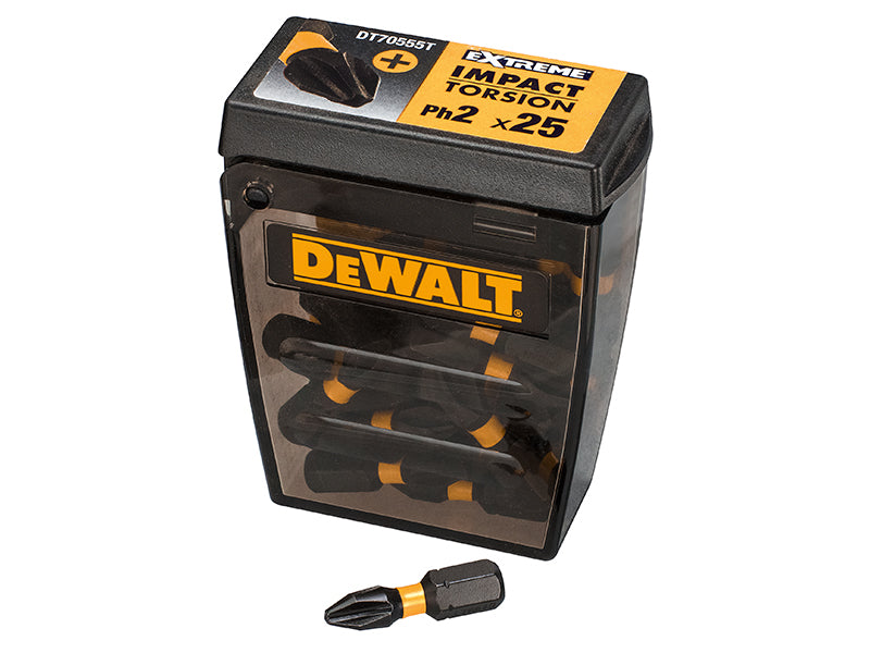 DEWALT Impact Torsion Bits PH2 25mm Tic Tac Display 21 Piece DEWDT70555TQ