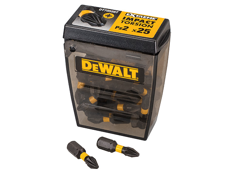 DEWALT Impact Torsion Bits PZ2 25mm Tic Tac Display 21 Piece DEWDT70556TQ