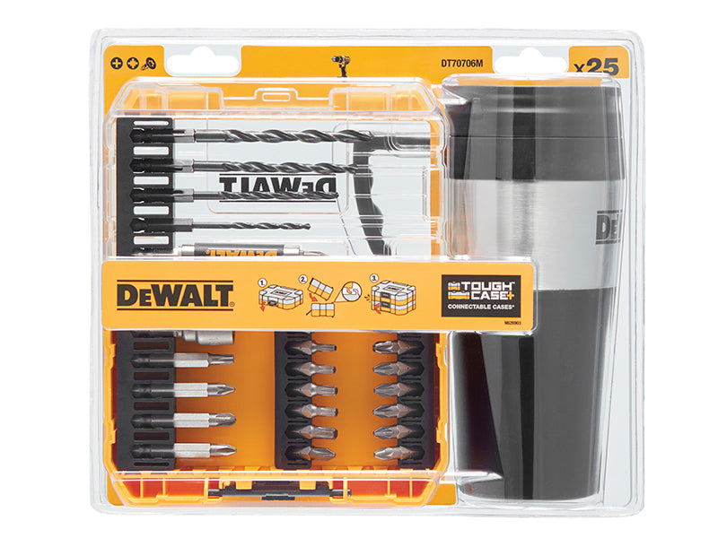 DEWALT DT70706 Drill Drive Set, 25 Piece + Mug Display of 4 DEWDT70706M