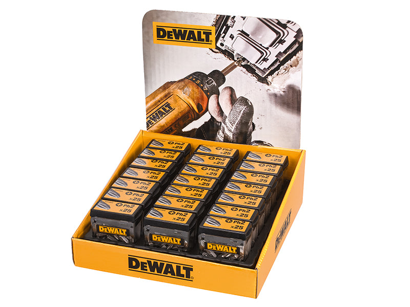 DEWALT PH2 25mm Standard Tic Tac Display 21 x Packs of 25 DEWDT71522QZ