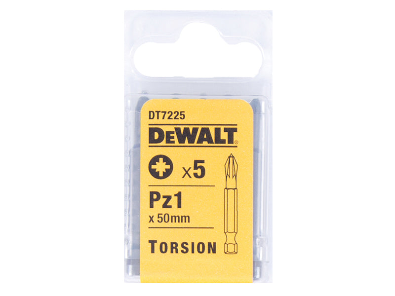 DEWALT DT7225 Torsion Bits PZ1 x 50mm (Pack 5) DEWDT7225QZ