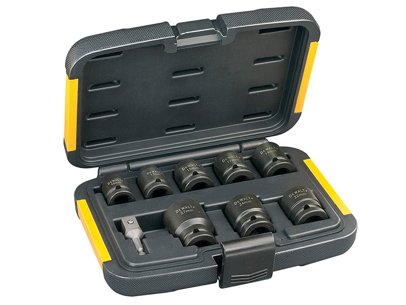 DEWALT Metric Impact Socket Set 9 Piece Single Hex Standard DT7507