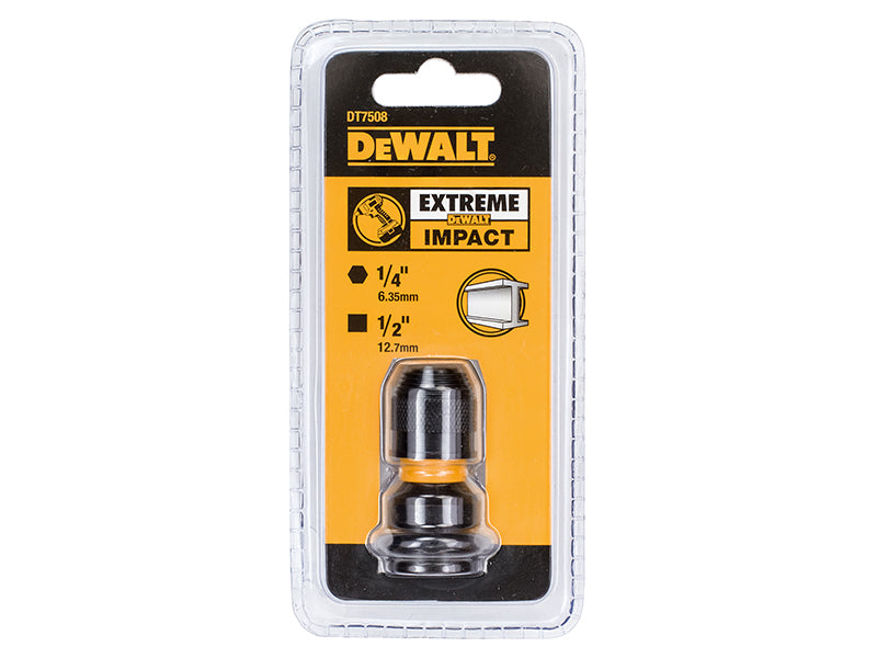 DEWALT DT7508 1/2in Drive to 1/4in Hex Impact Adaptor DEWDT7508QZ