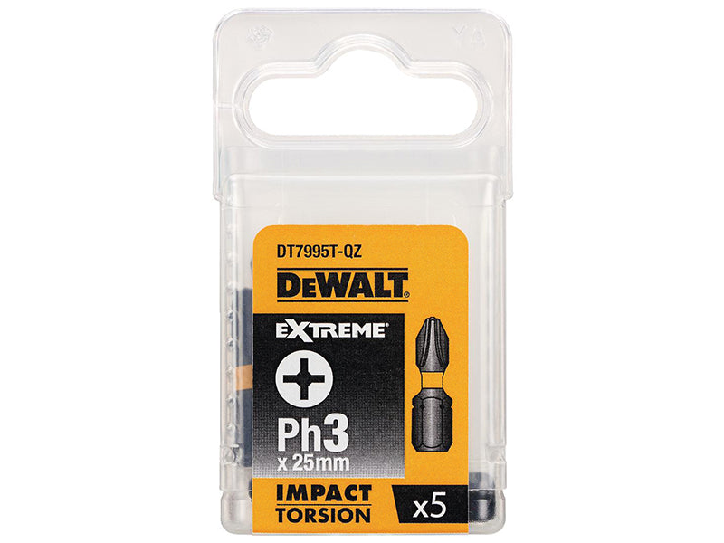 DEWALT Impact Torsion Bits PH3 x 25mm (Pack 5) DEWDT7995TQZ