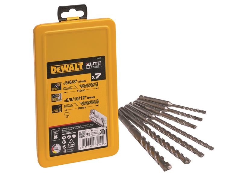 DEWALT Elite Series Carbide SDS+ 7pc Drill Bit Set For Concrete etc DEWDT8976QZ