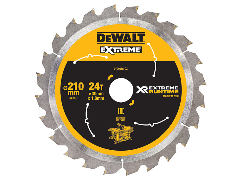 DEWALT XR FlexVolt Table Saw Blade 210 x 30mm x 24T DEWDT99565QZ