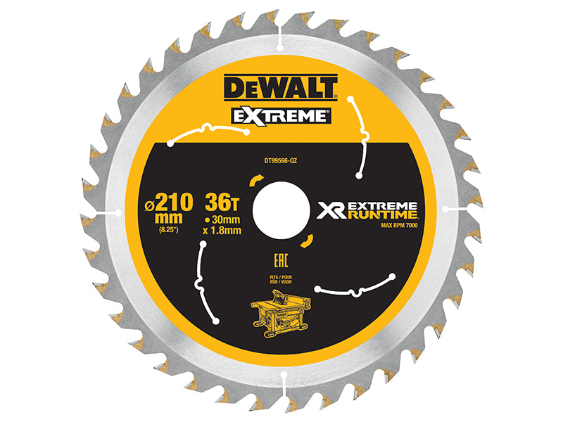 DEWALT XR FlexVolt Table Saw Blade 210 x 30mm x 36T DEWDT99566QZ