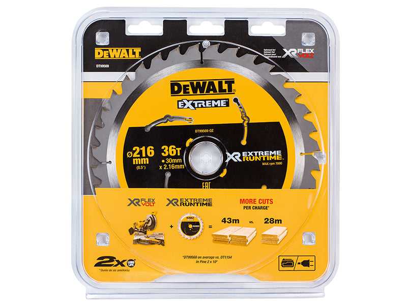 DEWALT XR FlexVolt Circular Saw Blade 216 x 30mm x 36T DEWDT99569QZ
