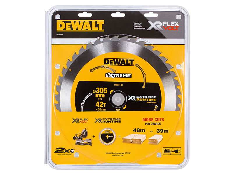 DEWALT XR FlexVolt Mitre Saw Blade 305 x 30mm x 42T DEWDT99574QZ