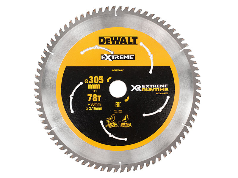 DEWALT XR FlexVolt Mitre Saw Blade 305 x 30mm x 78T DEWDT99576QZ