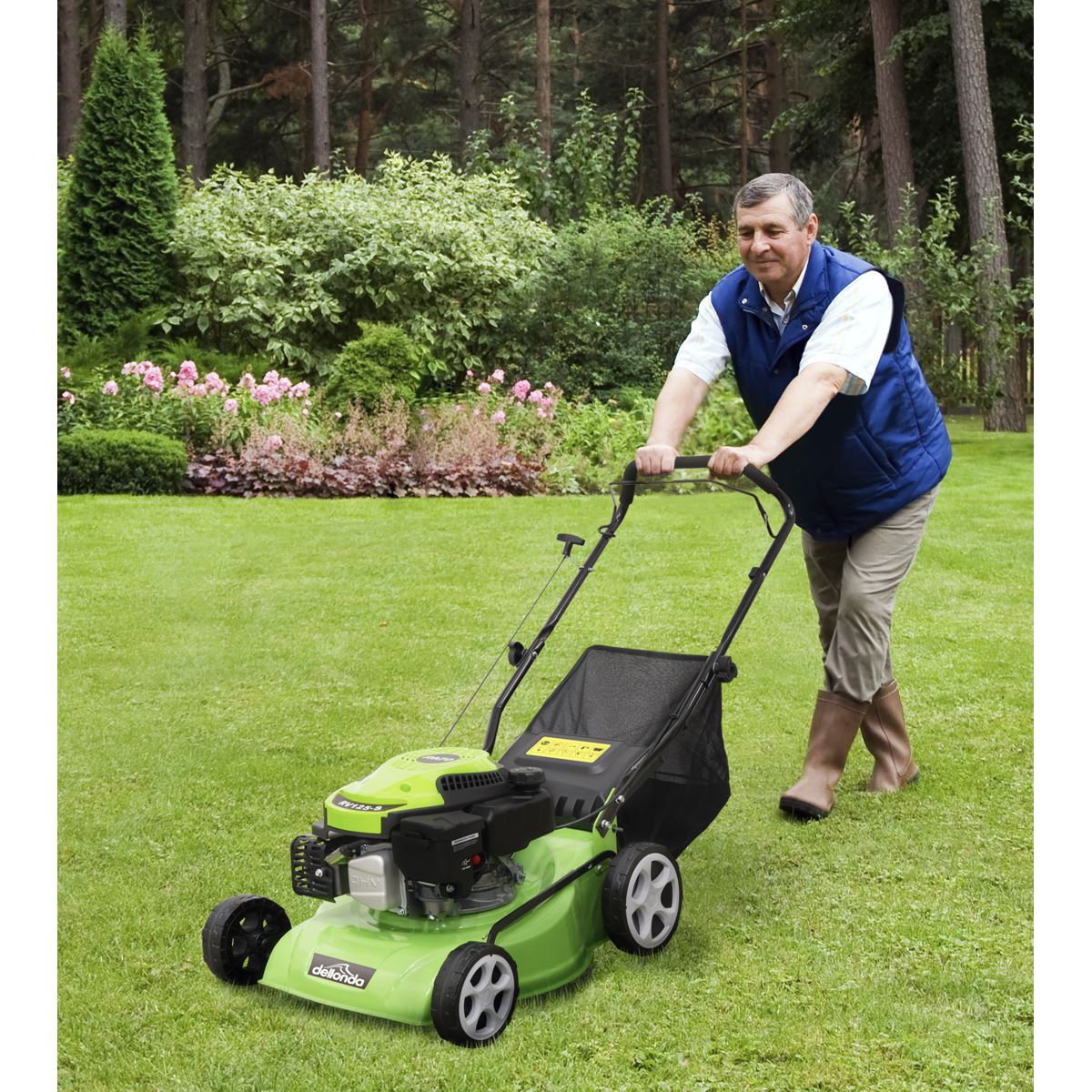 Dellonda 4 Stroke Petrol Lawnmower Hand Propelled 132cc 16"/40cm DG100 DG100