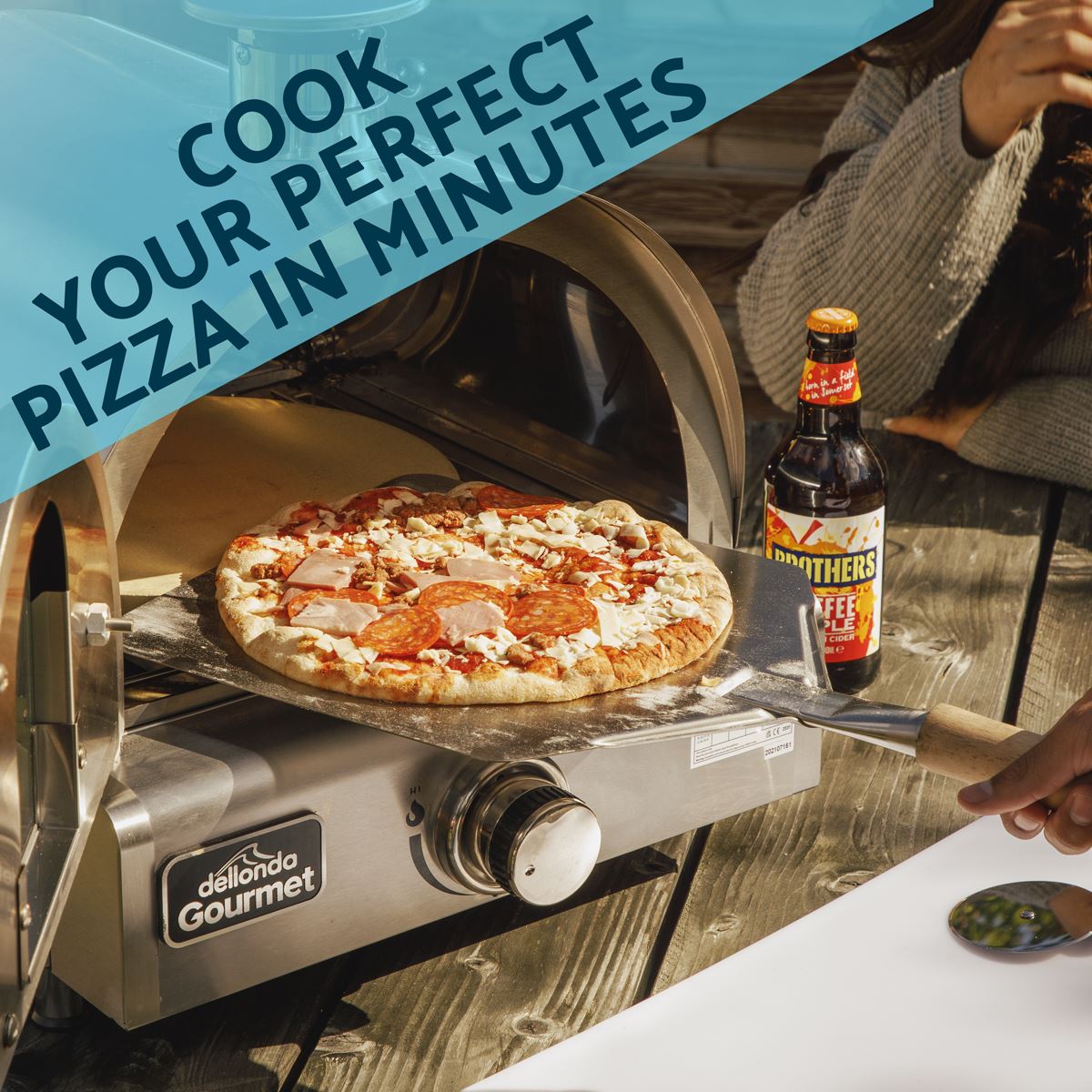 Dellonda Outdoor Table Top Gas Powered Pizza Oven with Temp Display DG104 DG104