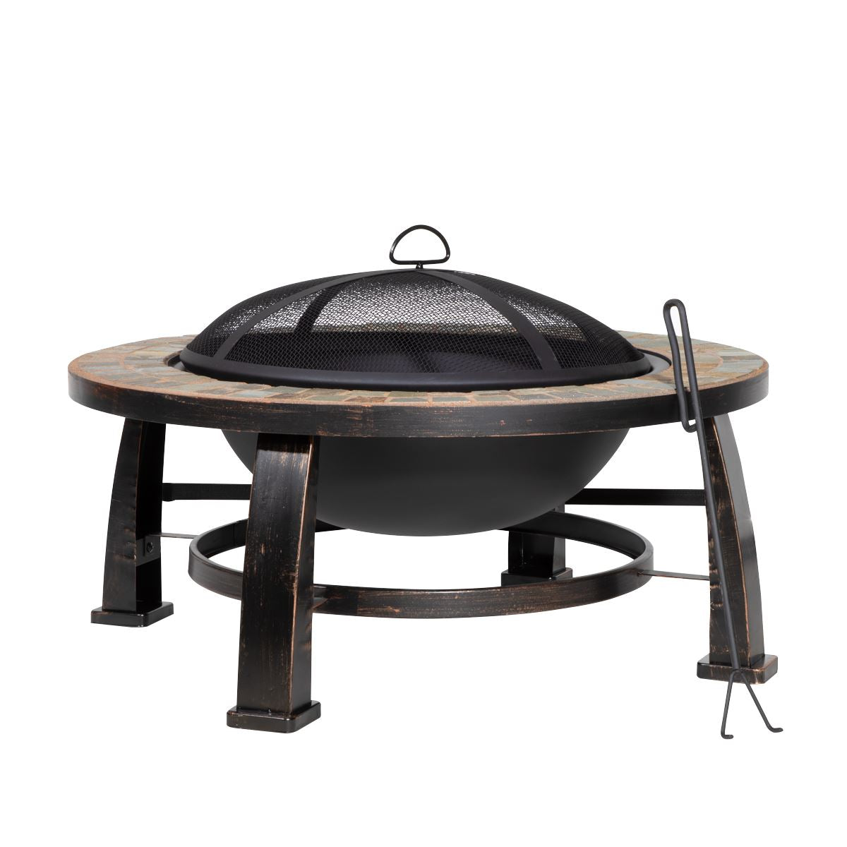 Sealey Dellonda 30" Deluxe Traditional Style Fire Pit/Fireplace/Outdoor Heater - Slate DG111