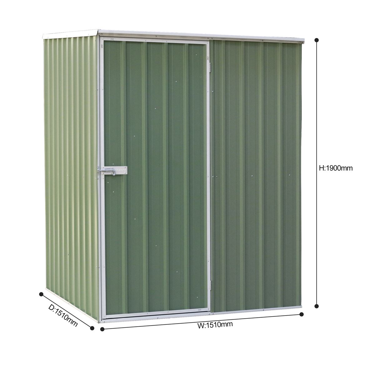 Sealey Metal Garden Outdoor Storage Shed 5FT x 5FT Pent Style Roof Green DG114