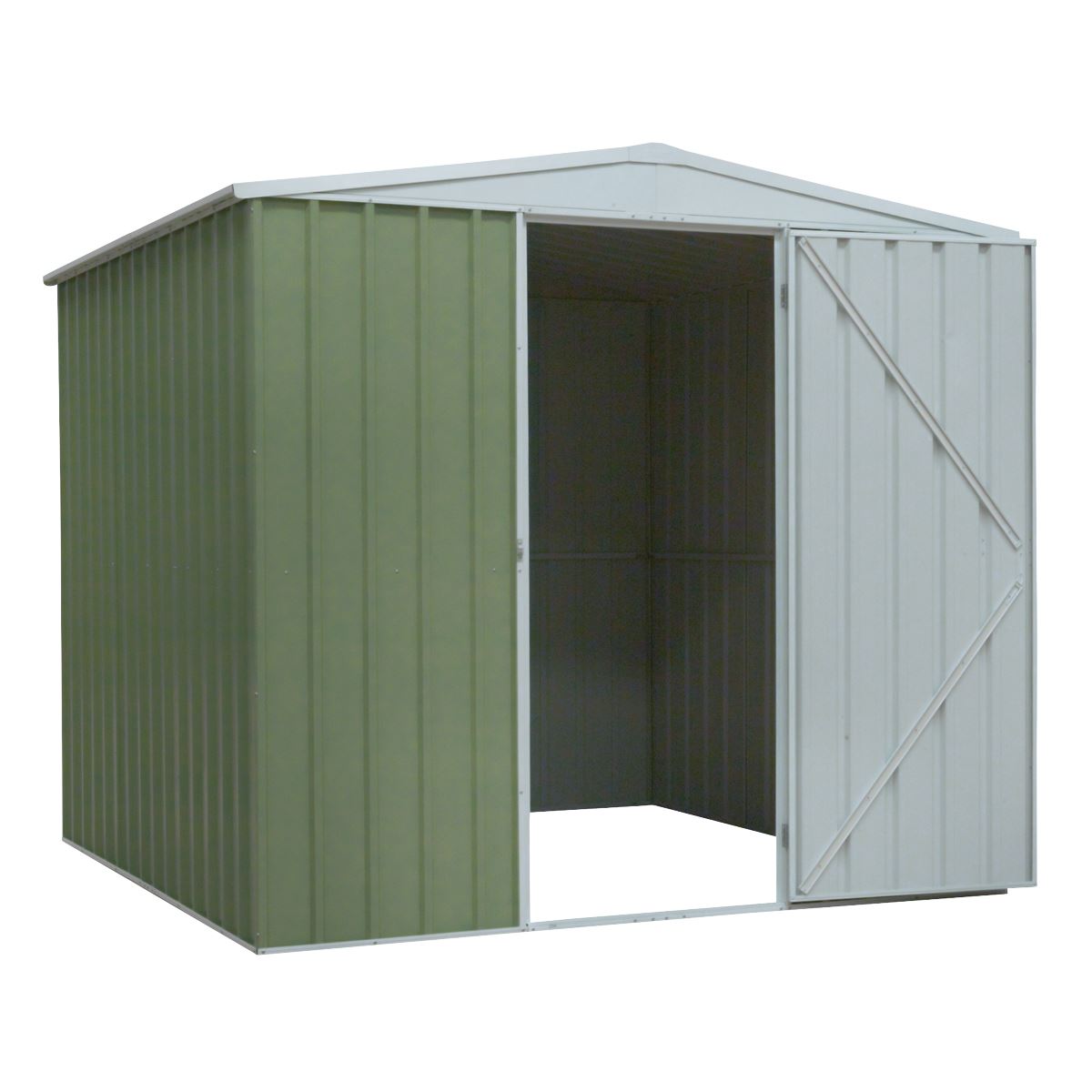 Sealey Garden Outdoor Storage Shed, 7.5FT x 7.5FT Apex Style Roof Green DG115