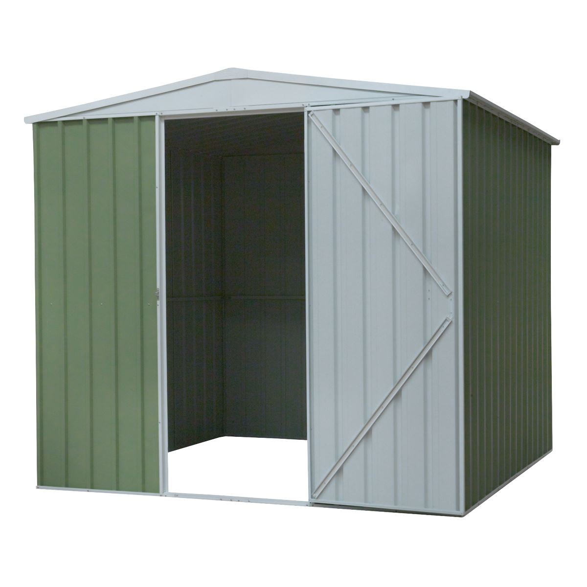 Sealey Garden Outdoor Storage Shed, 7.5FT x 7.5FT Apex Style Roof Green DG115