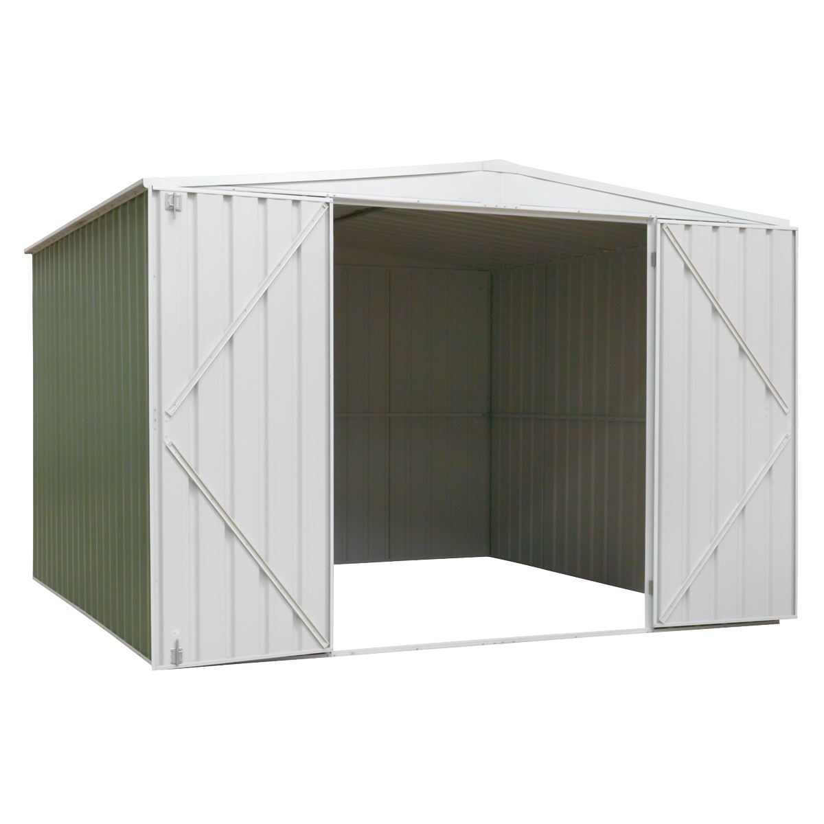 Sealey Galvanised Storage Shed 10FT x 10FT Apex Style Roof Green DG116