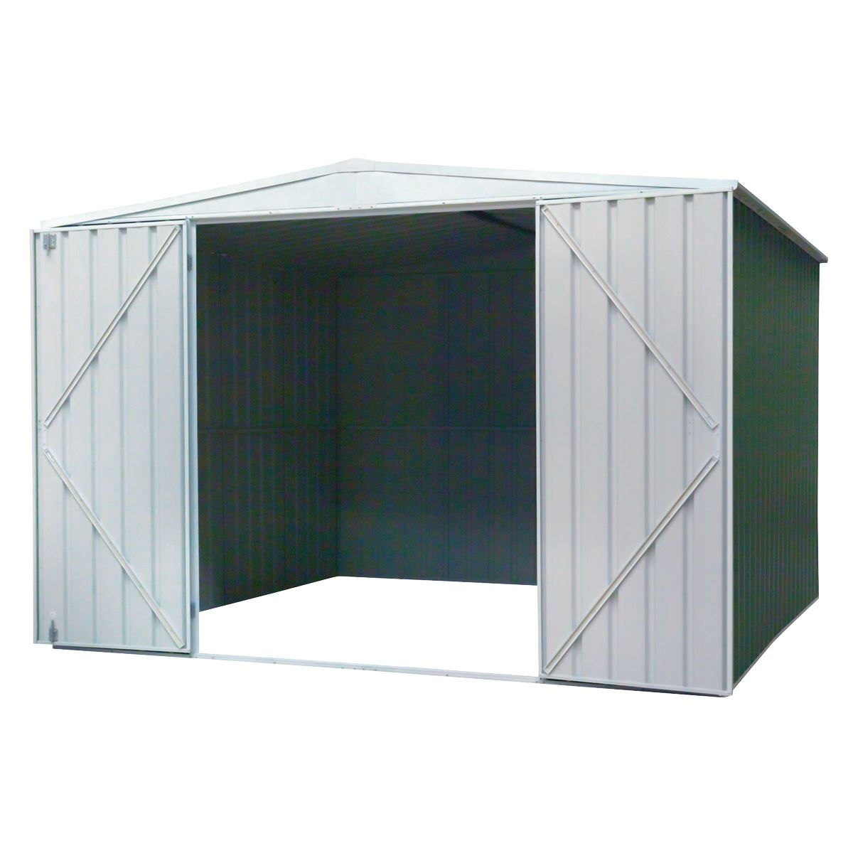 Sealey Galvanised Storage Shed 10FT x 10FT Apex Style Roof Green DG116