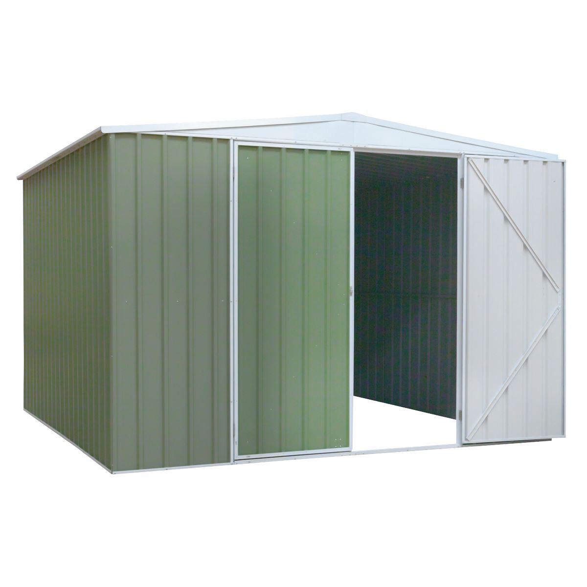 Sealey Galvanised Storage Shed 10FT x 10FT Apex Style Roof Green DG116