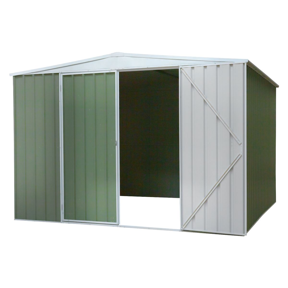 Sealey Galvanised Storage Shed 10FT x 10FT Apex Style Roof Green DG116