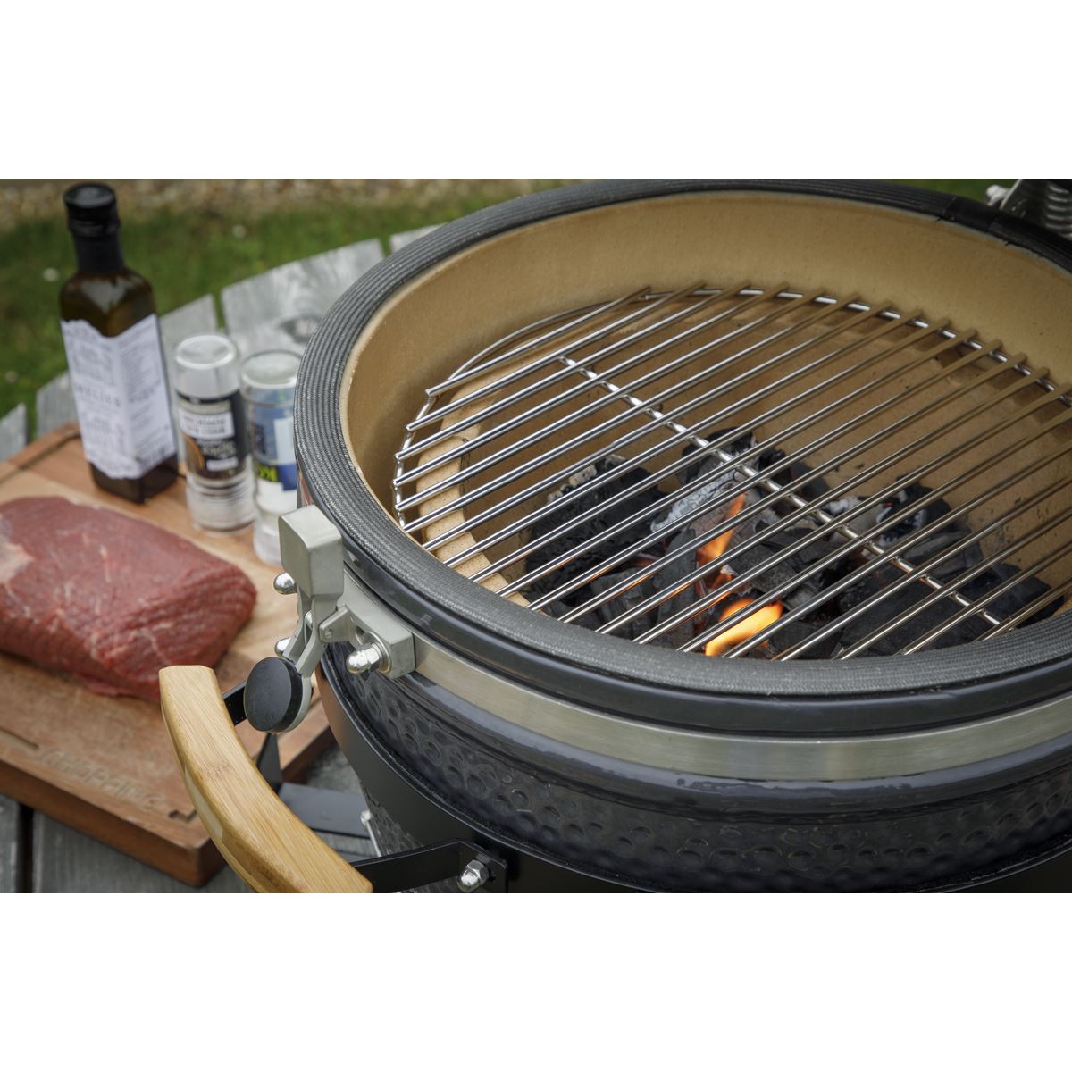 Dellonda Deluxe 16" 40cm Ceramic Kamado Style BBQ Grill Oven Smoker DG158