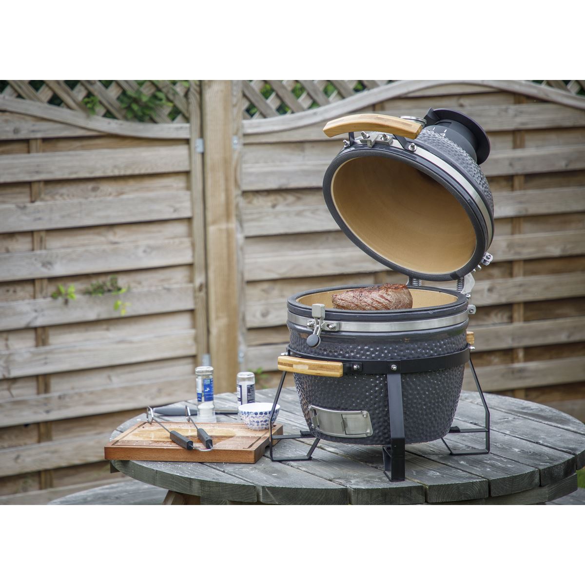 Dellonda Deluxe 16" 40cm Ceramic Kamado Style BBQ Grill Oven Smoker DG158