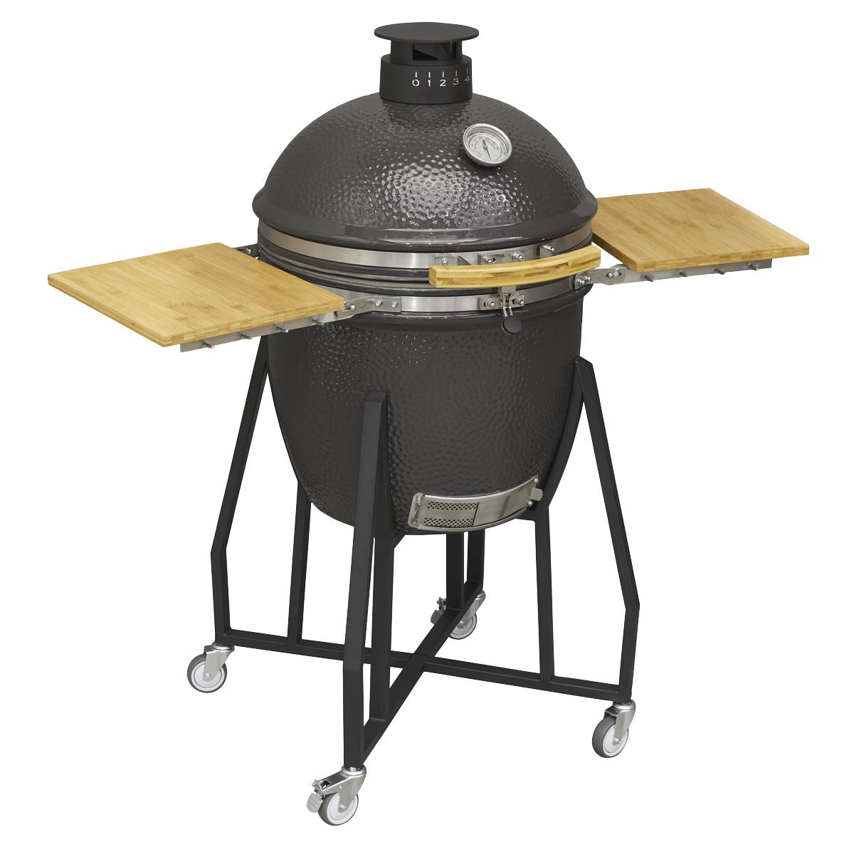 Dellonda Deluxe 22" 56cm Ceramic Kamado Style BBQ Grill Oven Smoker Stand DG159