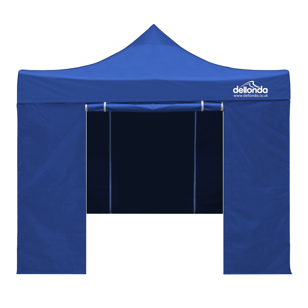 Sealey Dellonda Premium 2x2m Pop-Up Gazebo & Side Walls, PVC Coated, Water Resistant Fabric, Supplied with Carry Bag, Rope, Stakes & Weight Bags - Blue DG161