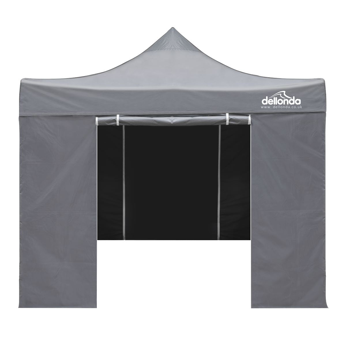 Sealey Dellonda Premium 2x2m Pop-Up Gazebo & Side Walls, PVC Coated, Water Resistant Fabric, Supplied with Carry Bag, Rope, Stakes & Weight Bags - Grey DG163