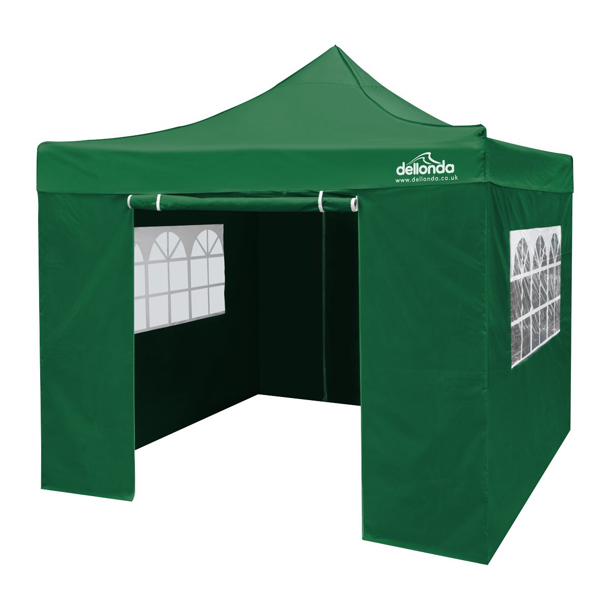 Sealey Dellonda Premium 3x3m Pop-Up Gazebo & Side Walls, PVC Coated, Water Resistant Fabric with Carry Bag, Rope, Stakes & Weight Bags - Green DG166