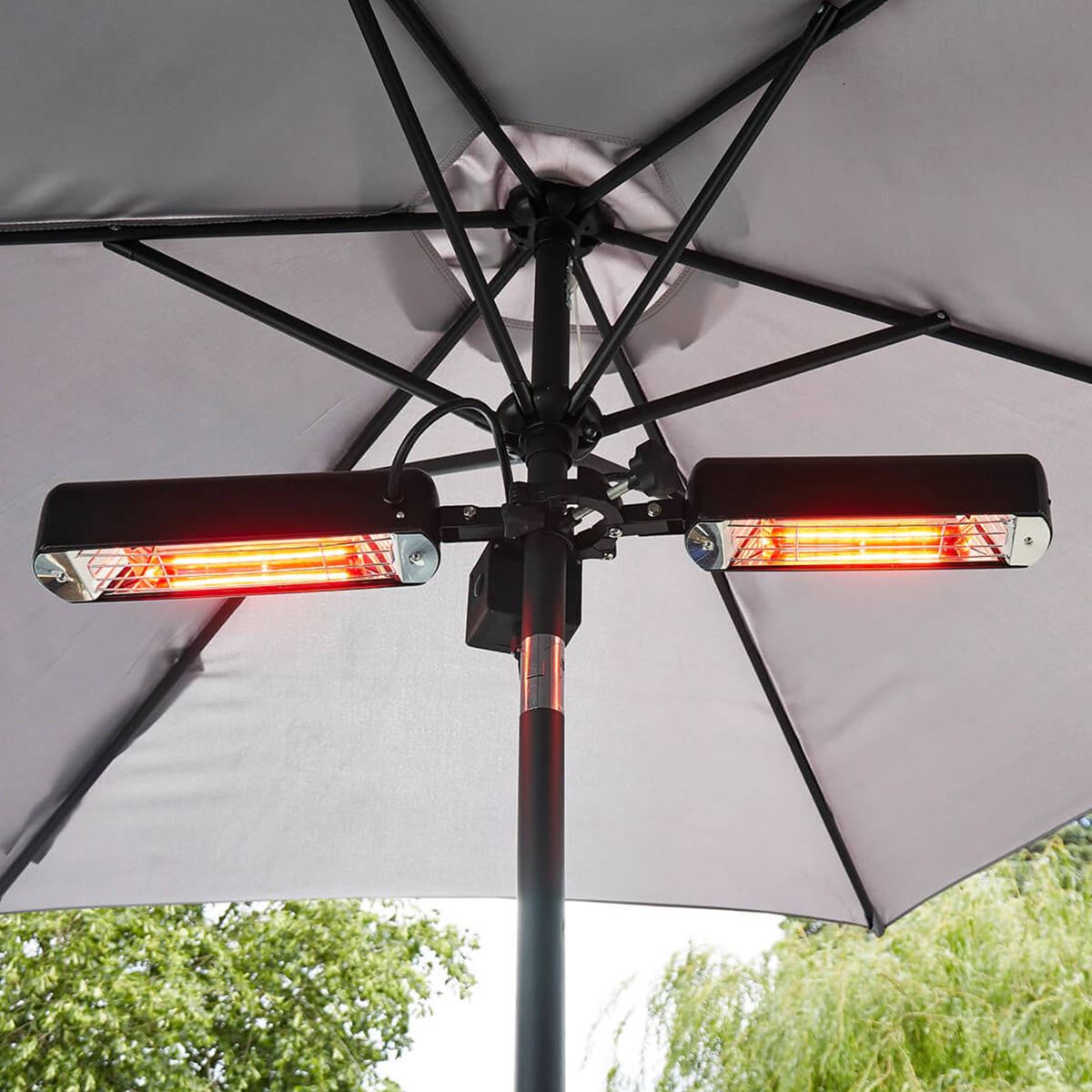 Dellonda Folding Parasol Gazebo Patio Outdoor Infrared Heater Two Panels DG176