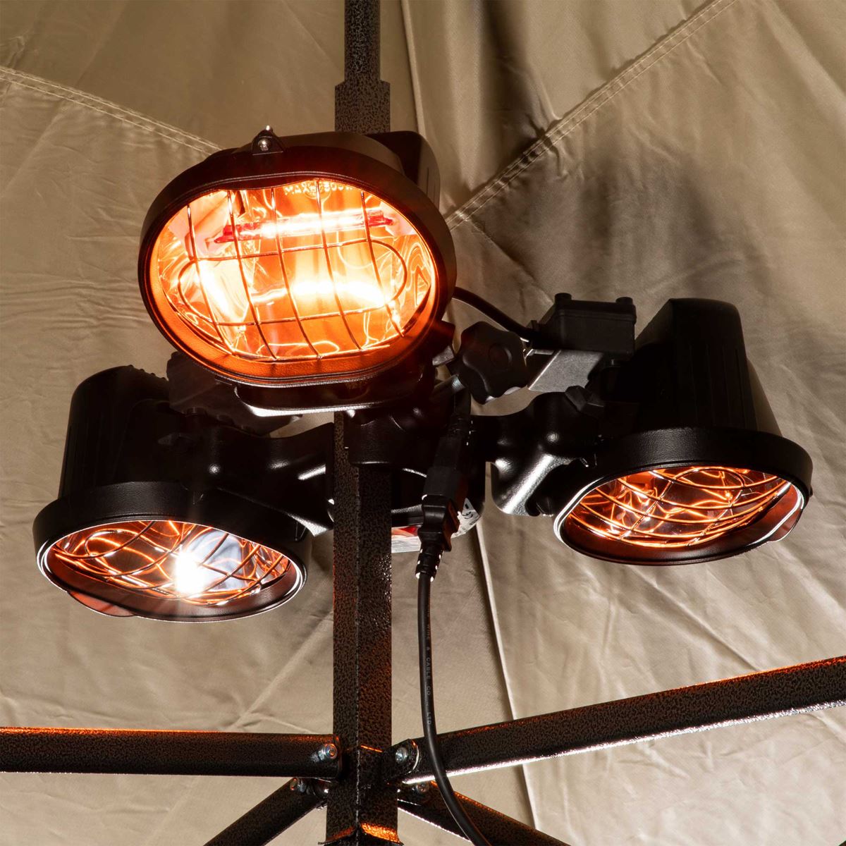 Dellonda Folding Parasol Gazebo Patio Outdoor Infrared Heater Three Panels DG177