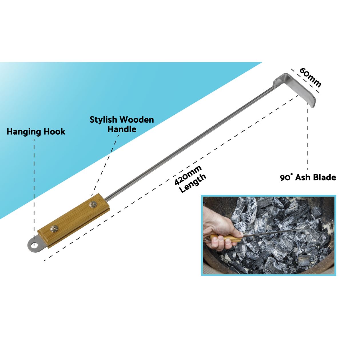 Sealey Dellonda Ash Scraper Tool for Kamado BBQ DG180